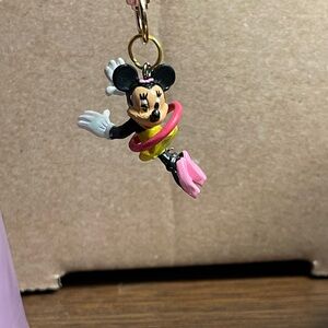 Minnie Mouse Keychain with Pink and Yellow Accents
